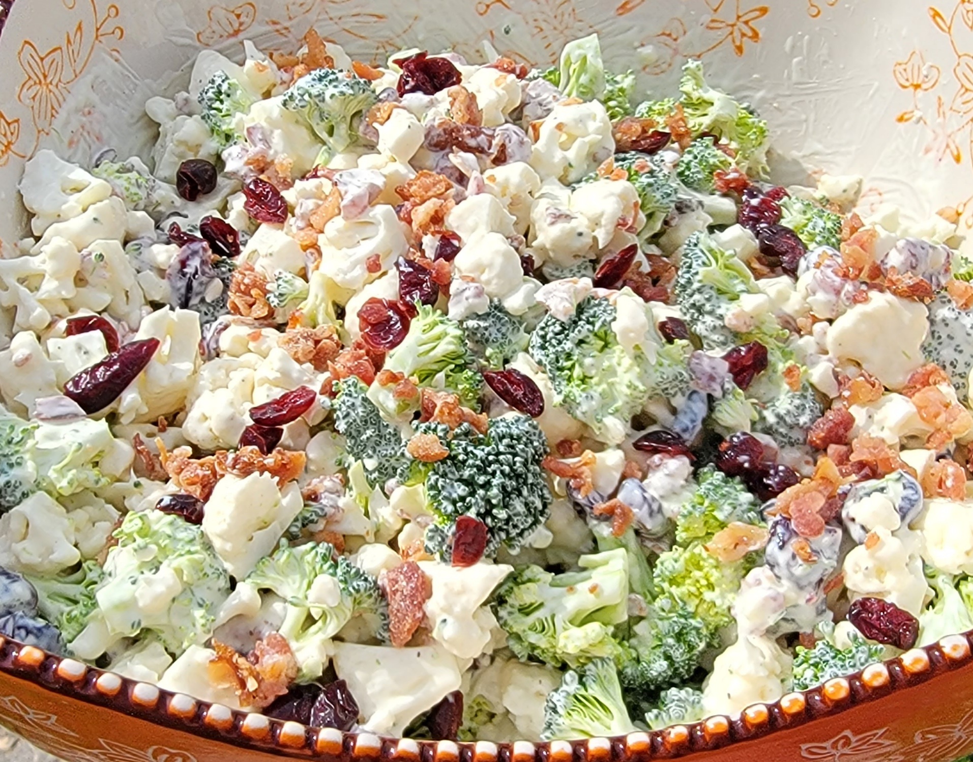 Lightened Up Broccoli And Cauliflower Salad